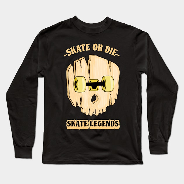 Skate or Die Skate Legends Long Sleeve T-Shirt by Mad Art